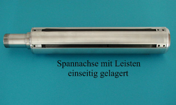 Spannachse mit Leisten, einseitig gelagert