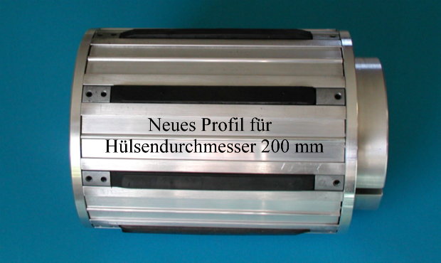 Spannachse mit Leisten, Hlsendurchmesser 200 mm