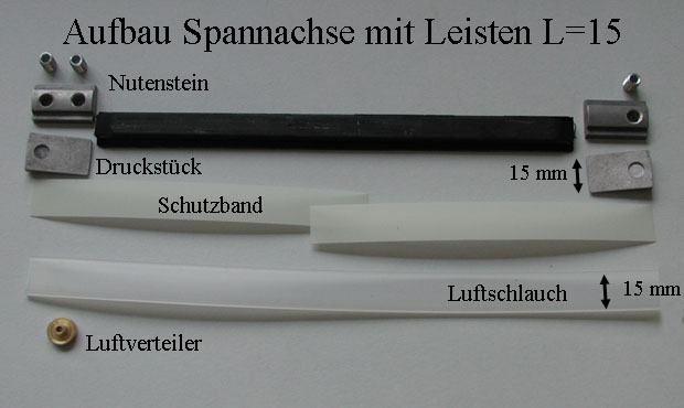 Aufbau Spannachse mit Leisten L=15